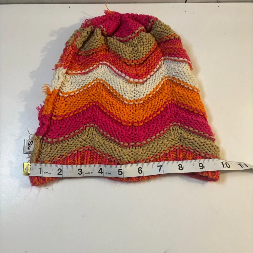 Colorful Chevron Cable Knit Beanie for Women